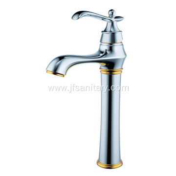 Chrome Brass Single Lever Bathroom Basin Faucet Tall